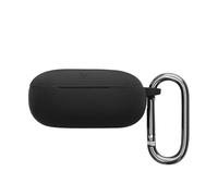 kwmobile Custodia Caricatore Compatibile con Anker Soundcore Liberty 5 - Cover Silicone nero - Rivestimento Gommato Protezione con Gancio