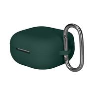 kwmobile Custodia Caricatore Compatibile con Anker Soundcore P31i / Soundcore R60iNC - Cover Silicone verde scuro - Rivestimento Gommato Protezione con Gancio