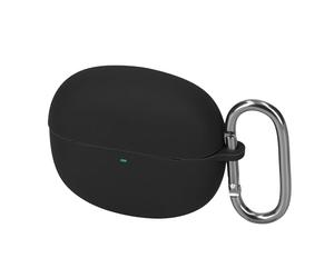 kwmobile Custodia Caricatore Compatibile con Baseus Bowie MC1 Open Ear - Cover Silicone nero - Rivestimento Gommato Protezione con Gancio