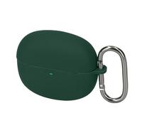 kwmobile Custodia Caricatore Compatibile con Baseus Bowie MC1 Open Ear - Cover Silicone verde scuro - Rivestimento Gommato Protezione con Gancio