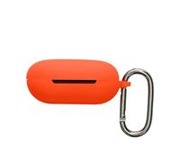 kwmobile Custodia Caricatore Compatibile con Beats Powerbeats Fit - Cover Silicone arancione - Rivestimento Gommato Protezione con Gancio