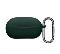 kwmobile Custodia Caricatore Compatibile con Beats Solo Buds - Cover Silicone verde scuro - Rivestimento Gommato Protezione con Gancio