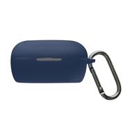 kwmobile Custodia Caricatore Compatibile con Bose QuietComfort Earbuds - Cover Silicone blu scuro - Rivestimento Gommato Protezione con Gancio