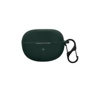 kwmobile Custodia Caricatore Compatibile con Bose Ultra Open Earbuds - Cover Silicone verde scuro - Rivestimento Gommato Protezione con Gancio