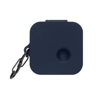 kwmobile Custodia Caricatore Compatibile con CMF by Nothing Nothing Ear 2024 - Cover Silicone blu scuro - Rivestimento Gommato Protezione con Gancio