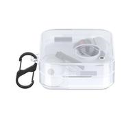 kwmobile Custodia Caricatore Compatibile con CMF by Nothing Nothing Ear 2024 - Cover Silicone trasparente - Rivestimento Gommato Protezione con Gancio