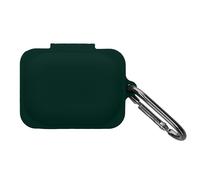 kwmobile Custodia Caricatore Compatibile con CMF by Nothing Nothing Ear (a) - Cover Silicone verde scuro - Rivestimento Gommato Protezione con Gancio