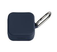 kwmobile Custodia Caricatore Compatibile con CMF Nothing Buds 2 Plus - Cover Silicone blu scuro - Rivestimento Gommato Protezione con Gancio