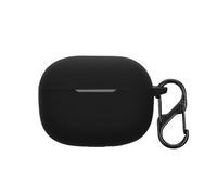 kwmobile Custodia Caricatore Compatibile con EarFun Air 2 - Cover Silicone nero - Rivestimento Gommato Protezione con Gancio