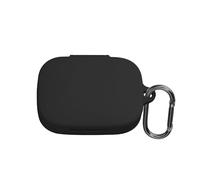 kwmobile Custodia Caricatore Compatibile con HONOR Earbuds Open - Cover Silicone nero - Rivestimento Gommato Protezione con Gancio