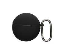 kwmobile Custodia Caricatore Compatibile con Huawei FreeBuds 7i - Cover Silicone nero - Rivestimento Gommato Protezione con Gancio