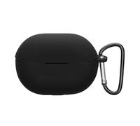 kwmobile Custodia Caricatore Compatibile con Huawei Freebuds Pro 4 - Cover Silicone nero - Rivestimento Gommato Protezione con Gancio