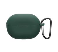 kwmobile Custodia Caricatore Compatibile con Huawei Freebuds Pro 4 - Cover Silicone verde scuro - Rivestimento Gommato Protezione con Gancio