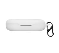 kwmobile Custodia Caricatore Compatibile con JBL Soundgear Sense - Cover Silicone bianco - Rivestimento Gommato Protezione con Gancio