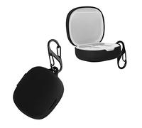 kwmobile Custodia Caricatore Compatibile con JBL Wave Flex/Wave Flex 2 - Cover Silicone nero - Rivestimento Gommato Protezione con Gancio