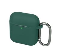 kwmobile Custodia Caricatore Compatibile con Marshall Minor IV/Minor 4 - Cover Silicone verde scuro - Rivestimento Gommato Protezione con Gancio