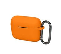 kwmobile Custodia Caricatore Compatibile con Marshall Motif II ANC - Cover Silicone arancione - Rivestimento Gommato Protezione con Gancio