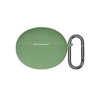 kwmobile Custodia Caricatore Compatibile con OnePlus Buds 4 - Cover Silicone verde matcha - Rivestimento Gommato Protezione con Gancio