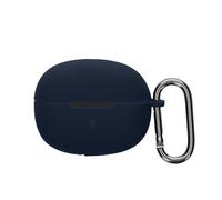 kwmobile Custodia Caricatore Compatibile con Shokz OpenDots ONE - Cover Silicone blu scuro - Rivestimento Gommato Protezione con Gancio