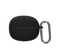 kwmobile Custodia Caricatore Compatibile con Shokz OpenDots ONE - Cover Silicone nero - Rivestimento Gommato Protezione con Gancio