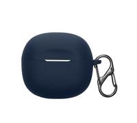 kwmobile Custodia Caricatore Compatibile con Skullcandy Rail In-Ear Wireless - Cover Silicone blu scuro - Rivestimento Gommato Protezione con Gancio