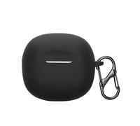 kwmobile Custodia Caricatore Compatibile con Skullcandy Rail In-Ear Wireless - Cover Silicone nero - Rivestimento Gommato Protezione con Gancio