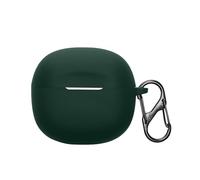 kwmobile Custodia Caricatore Compatibile con Skullcandy Rail In-Ear Wireless - Cover Silicone verde scuro - Rivestimento Gommato Protezione con Gancio