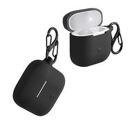 kwmobile Custodia Caricatore Compatibile con Xiaomi Redmi Buds 3 - Cover Silicone nero - Rivestimento Gommato Protezione con Gancio