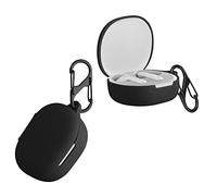 kwmobile Custodia Caricatore Compatibile con Xiaomi Redmi Buds 4 Lite - Cover Silicone nero - Rivestimento Gommato Protezione con Gancio