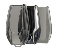 kwmobile Custodia Chiave Auto Compatibile con BMW con display Cover - Guscio Telecomando Macchina - TPU Morbido - Case Trasparente - nero / trasparente