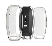 kwmobile Custodia Chiave Auto Compatibile con Nissan 3-Pulsanti Ariya B6 B9 X-trail T33 Qashqai Cover - Guscio Telecomando Macchina - TPU Morbido - Case Trasparente - trasparente