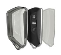kwmobile Custodia Chiave Auto Compatibile con VW Golf 8 con 3 tasti Cover - Guscio Telecomando Macchina - TPU Morbido - Case Trasparente - nero / trasparente