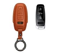 kwmobile Custodia Chiavi Vera Pelle Compatibile con Audi A6 A7 A8 Q7 Q8 con 3 tasti Keyless Custodia - Car Key Case con Anello Portachiavi - Accessori Auto - marrone