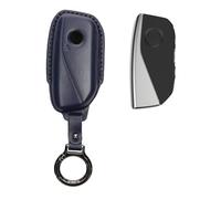 kwmobile Custodia Chiavi Vera Pelle Compatibile con BMW 4 pulsanti X7 X1 U11 iX ix1 Serie 7 G07 I7 chiave auto Custodia - Car Key Case con Anello Portachiavi - Accessori Auto - blu scuro