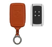 kwmobile Custodia Chiavi Vera Pelle Compatibile con Renault con 4 tasti Smart Key (solo Keyless Go) Custodia - Car Key Case con Anello Portachiavi - Accessori Auto - marrone