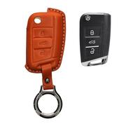 Custodia Chiavi Auto Pelle per VW Golf 7 MK7 con 3 tasti con Anello Portachiavi