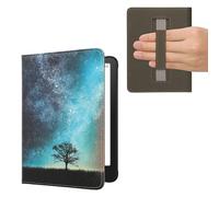 kwmobile Custodia Cinturino Mano Compatibile con AmazonKindle Paperwhite (2024)/Colorsoft Cover - eBook Reader Case - Cover eReader Simil Pelle Natura e spazio