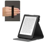 kwmobile Custodia Cinturino Mano Compatibile con KoboAura Edition 2 Cover - Custodia eReader Stand - marrone grigio/bianco/grigio scuro Magnolie