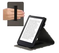 kwmobile Custodia Cinturino Mano Compatibile con KoboClara 2E Cover - Custodia eReader Stand - Beige/Marrone/Oro Libri Volanti