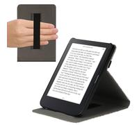 kwmobile Custodia Cinturino Mano Compatibile con KoboClara 2E Cover - Custodia eReader Stand - nero/multicolore Mappa del mondo