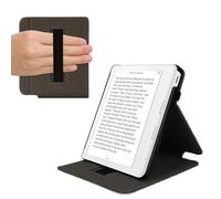 kwmobile Custodia Cinturino Mano Compatibile con KoboLibra Colour Cover - Custodia eReader Stand - Nero/Multicolore Mappa del Mondo