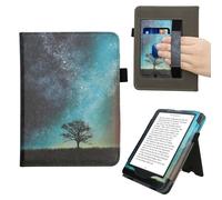 kwmobile Custodia Compatibile con Amazon Kindle Paperwhite (2024)/Colorsoft - Case Custodia Ecopelle Cover con Chiusura Magnetica Autosleep - Natura e Spazio Blu/Grigio/Nero