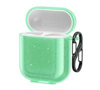 kwmobile Custodia Compatibile con Apple Airpods 1 & 2 Cover - Protezione Astuccio Cuffie Wireless - Cover Resistente in Silicone TPU - verde/trasparente