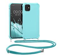 kwmobile Custodia Compatibile con Apple iPhone 11 Cover - Back Case in Silicone TPU - Protezione Smartphone con Cordino - blu chiaro