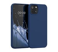 kwmobile Custodia Compatibile con Apple iPhone 13 Cover - Back Case per Smartphone in Silicone TPU - Protezione Gommata - blu marino