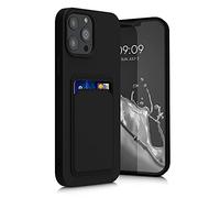 kwmobile Custodia Compatibile con Apple iPhone 13 Pro Max Cover - Back Case Cellulare con Slot Porta Carte - Morbida in Silicone TPU nero