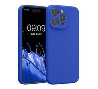 kwmobile Custodia Compatibile con Apple iPhone 15 Pro Max Cover - Back Case per Smartphone in Silicone TPU - Protezione Gommata - blu baltico