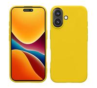 kwmobile Custodia Compatibile con Apple iPhone 16 Cover - Back Case per Smartphone in Silicone TPU - Protezione Gommata - giallo radiante