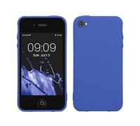 kwmobile Custodia Compatibile con Apple iPhone 4 / 4S Cover - Back Case per Smartphone in Silicone TPU - Protezione Gommata - blu baltico