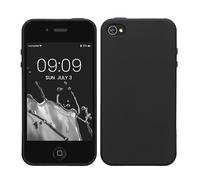 kwmobile Custodia Compatibile con Apple iPhone 4 / 4S Cover - Back Case per Smartphone in Silicone TPU - Protezione Gommata - nero
